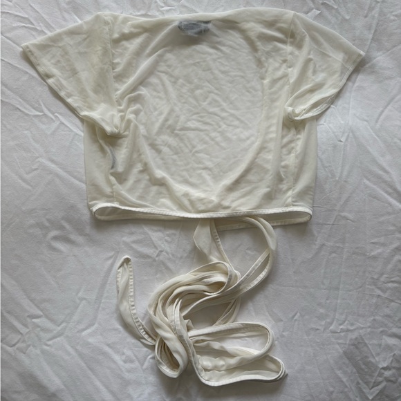 I.AM.GIA Sheer Mesh Wrap Top - Picture 8 of 9
